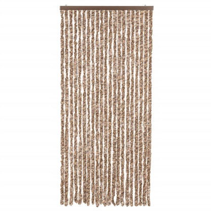 vidaXL Rideau anti-mouches beige et marron foncé 90x220 cm chenille