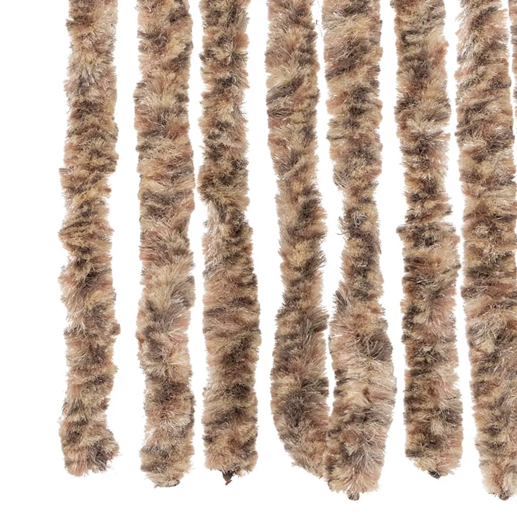vidaXL Rideau anti-mouches beige et marron foncé 90x220 cm chenille