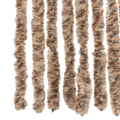 vidaXL Rideau anti-mouches beige et marron foncé 90x220 cm chenille