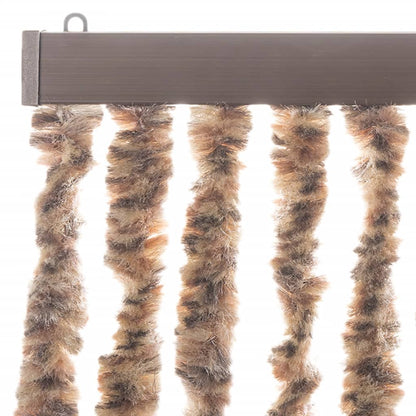 vidaXL Rideau anti-mouches beige et marron foncé 100x200 cm chenille