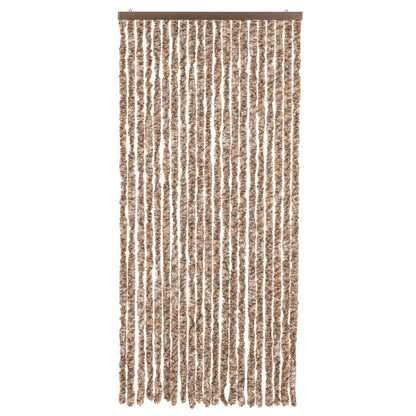 vidaXL Rideau anti-mouches beige et marron foncé 100x220 cm chenille
