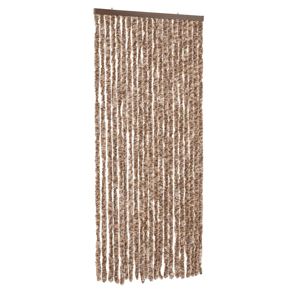 vidaXL Rideau anti-mouches beige et marron foncé 100x230 cm chenille