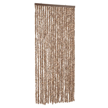 vidaXL Rideau anti-mouches beige et marron foncé 100x230 cm chenille