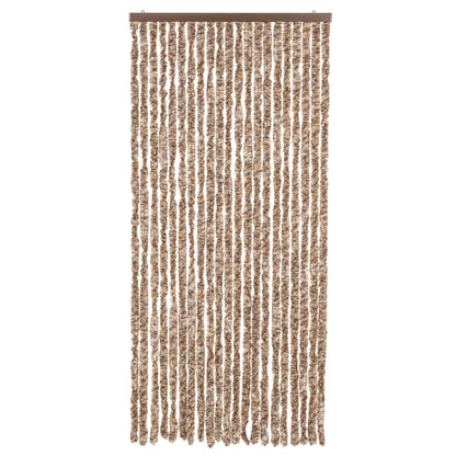 vidaXL Rideau anti-mouches beige et marron foncé 100x230 cm chenille