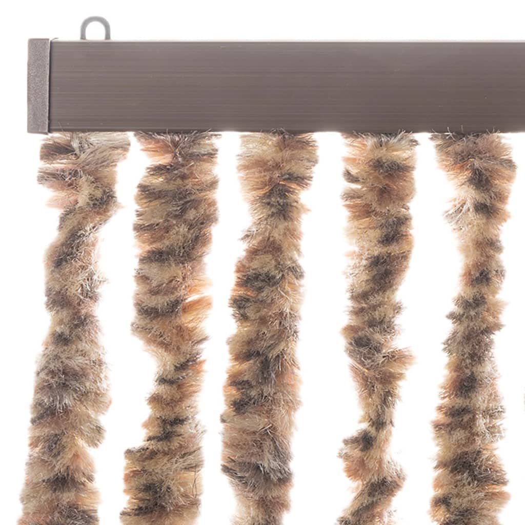 vidaXL Rideau anti-mouches beige et marron foncé 100x230 cm chenille