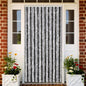 vidaXL Rideau anti-mouches gris et noir 90x200 cm chenille