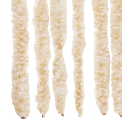 vidaXL Rideau anti-mouches beige et blanc 100x220 cm chenille
