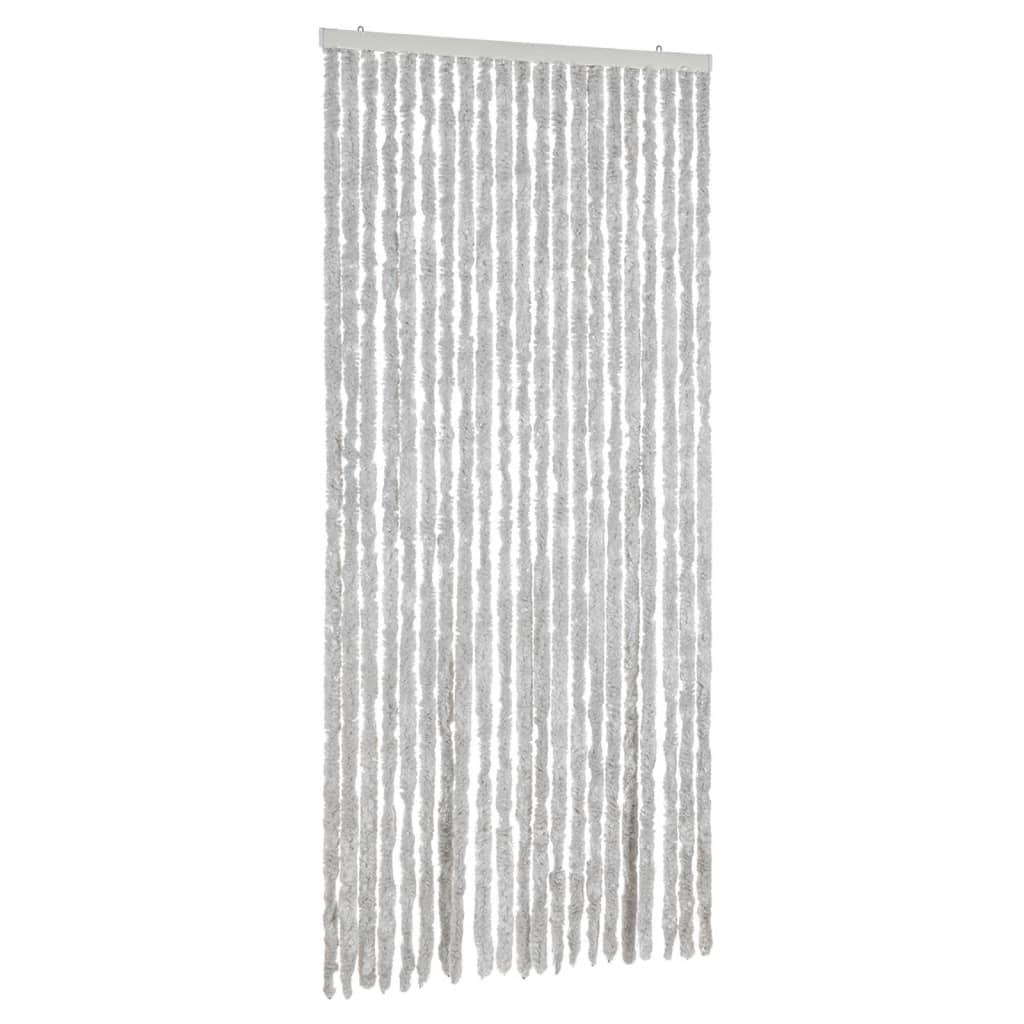 vidaXL Rideau anti-mouches gris 90x220 cm chenille