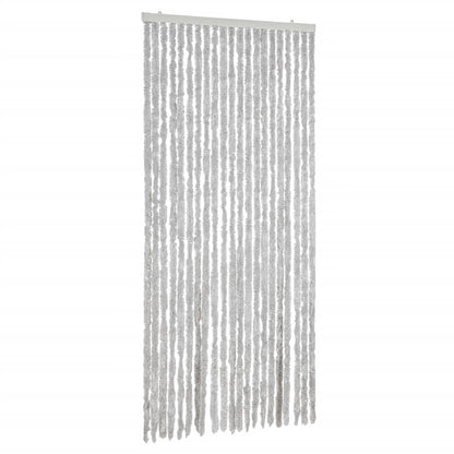 vidaXL Rideau anti-mouches gris 90x220 cm chenille