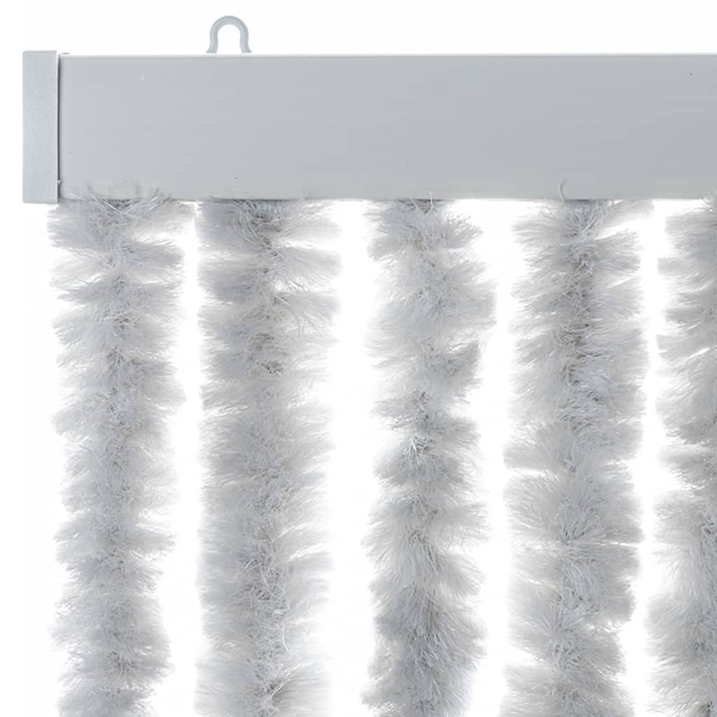 vidaXL Rideau anti-mouches gris 90x220 cm chenille