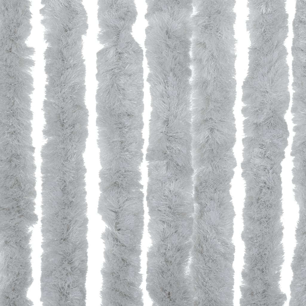 vidaXL Rideau anti-mouches gris 90x220 cm chenille