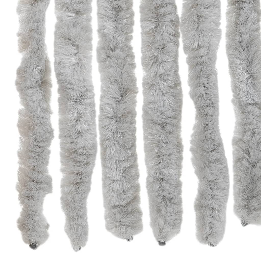 vidaXL Rideau anti-mouches gris 90x220 cm chenille