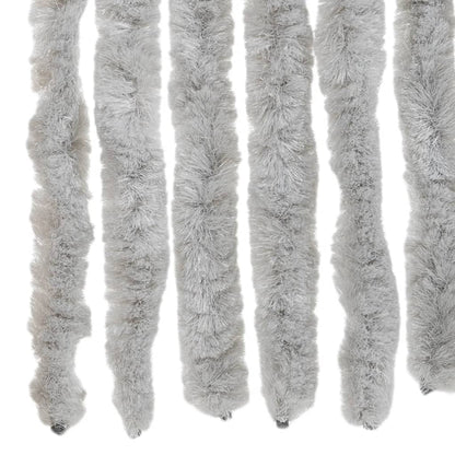 vidaXL Rideau anti-mouches gris 90x220 cm chenille