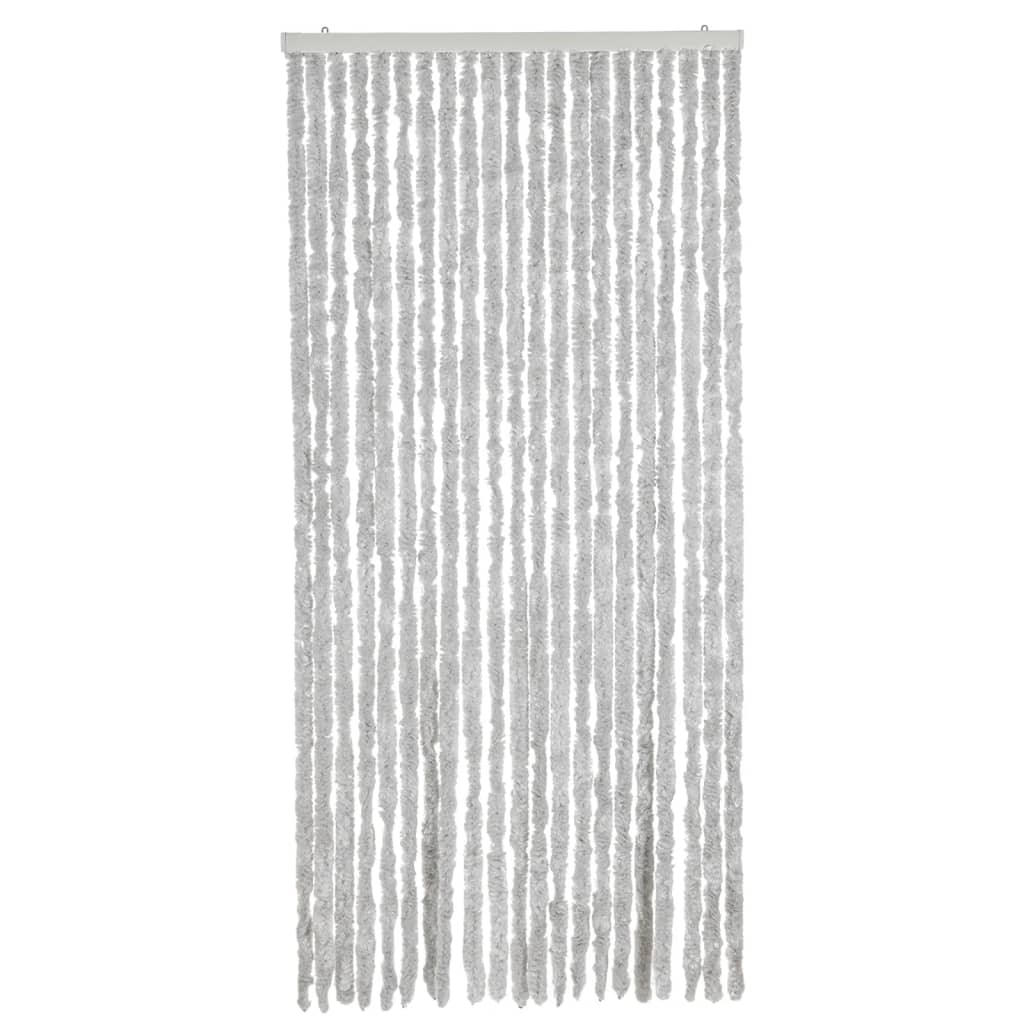 vidaXL Rideau anti-mouches gris 100x200 cm chenille