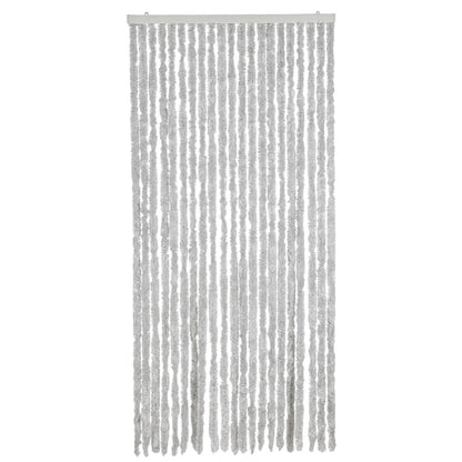 vidaXL Rideau anti-mouches gris 100x200 cm chenille