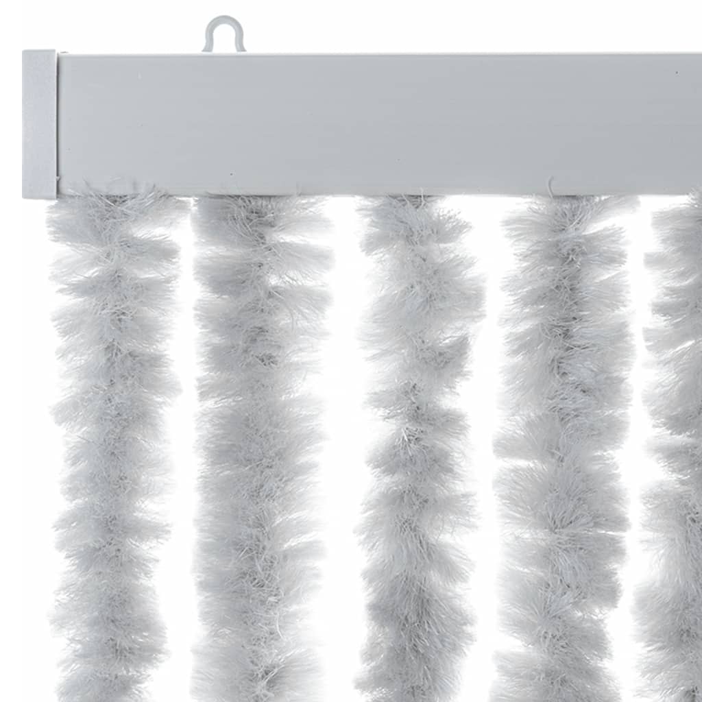 vidaXL Rideau anti-mouches gris 100x200 cm chenille