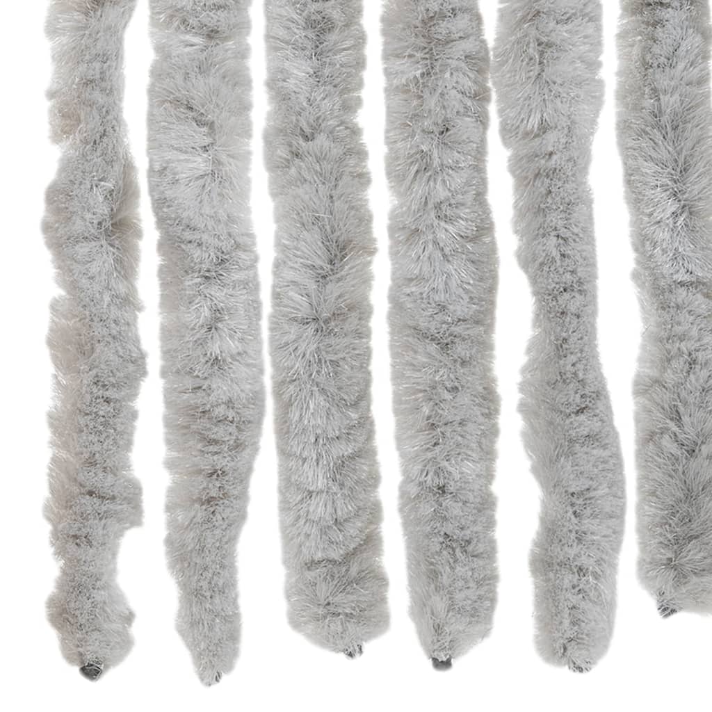 vidaXL Rideau anti-mouches gris 100x200 cm chenille