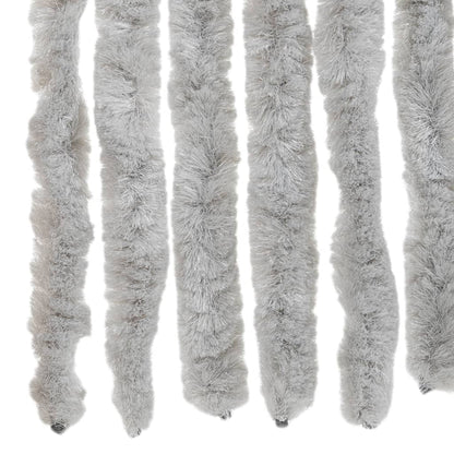 vidaXL Rideau anti-mouches gris 100x200 cm chenille