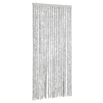 vidaXL Rideau anti-mouches gris 100x220 cm chenille