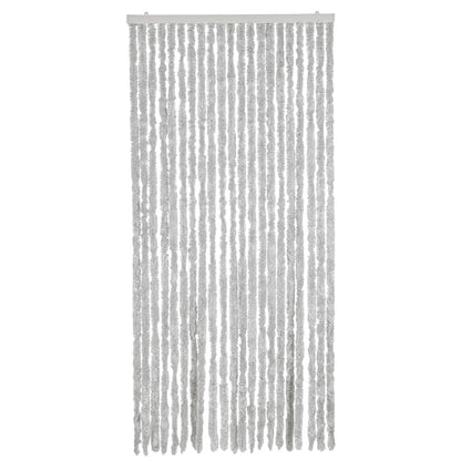 vidaXL Rideau anti-mouches gris 100x220 cm chenille