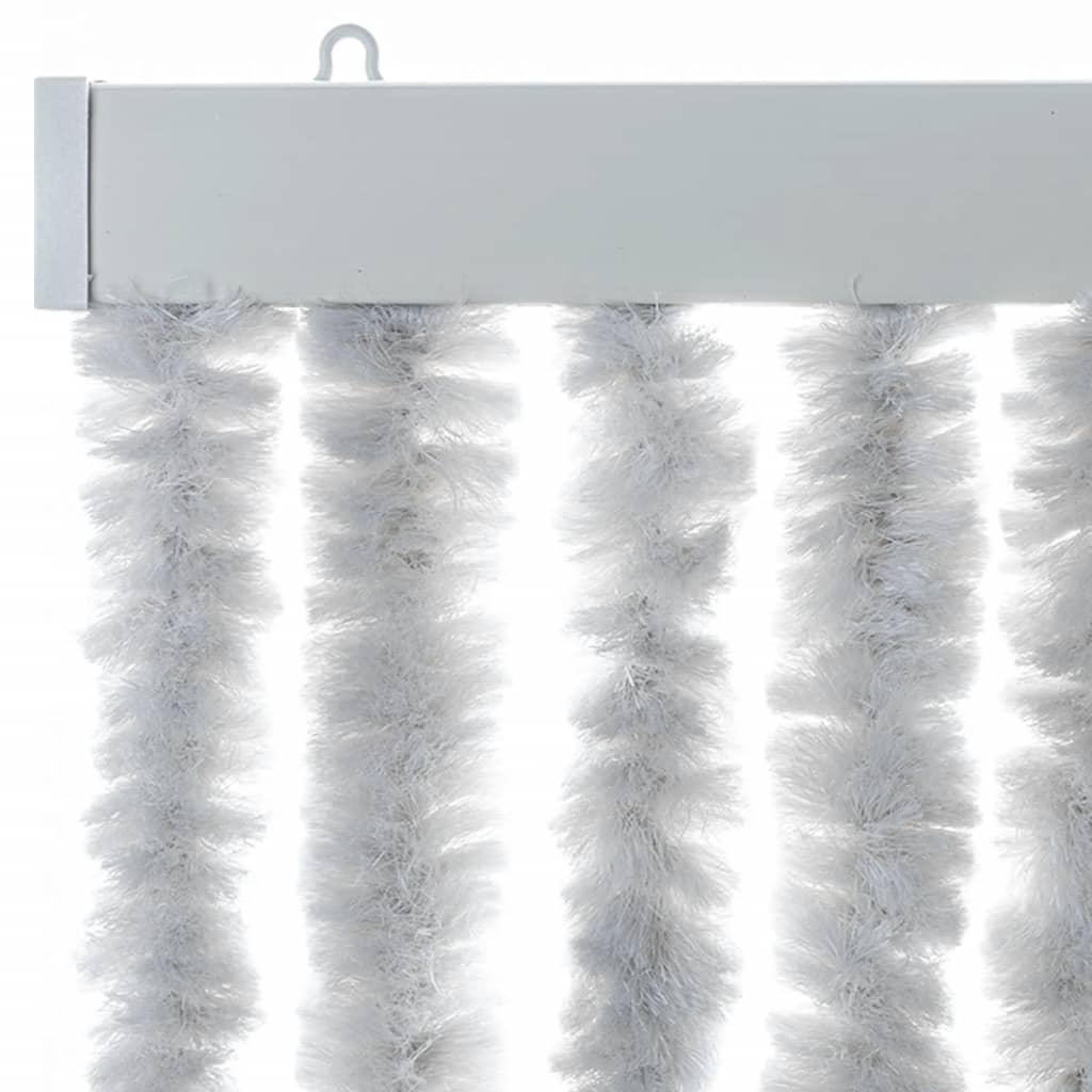 vidaXL Rideau anti-mouches gris 100x220 cm chenille