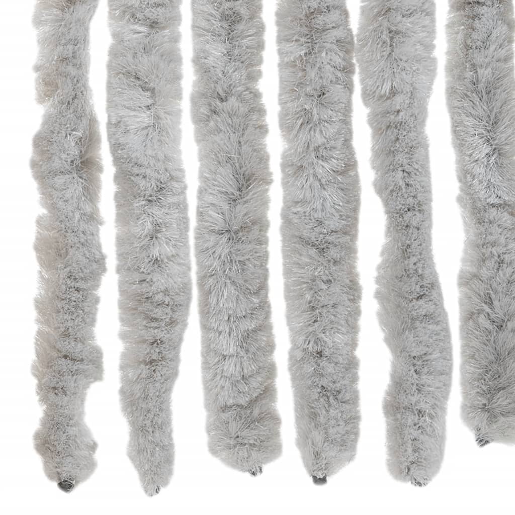 vidaXL Rideau anti-mouches gris 100x220 cm chenille