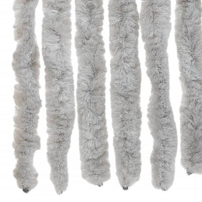 vidaXL Rideau anti-mouches gris 100x220 cm chenille