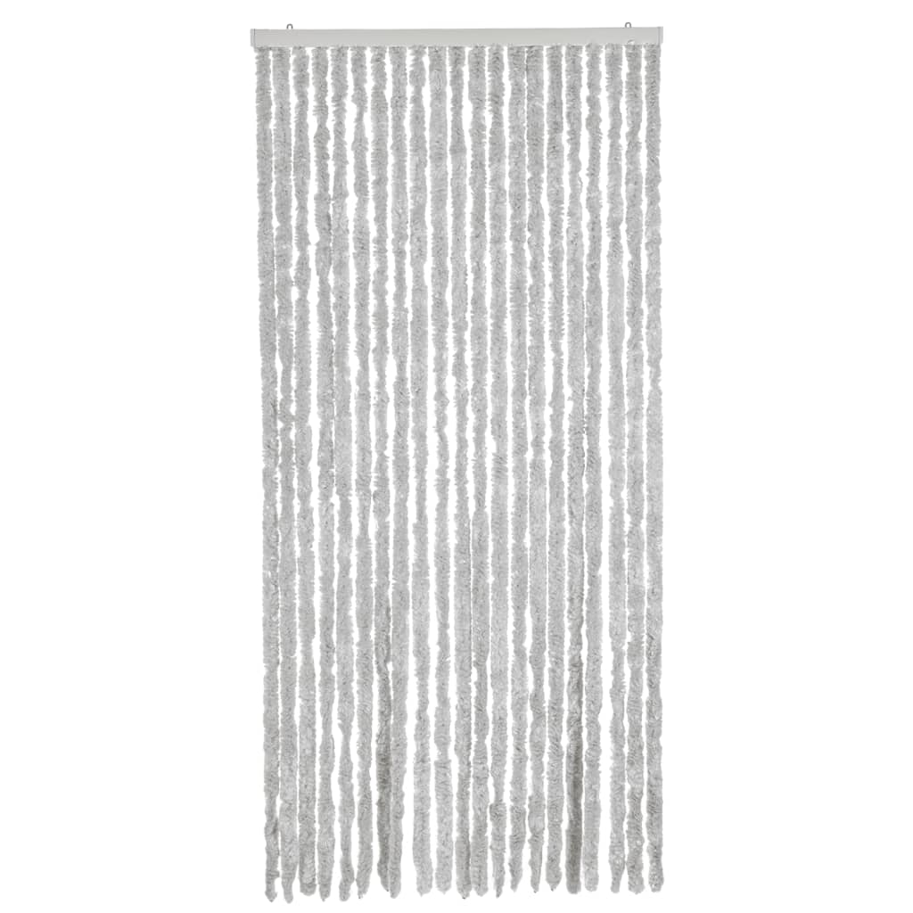 vidaXL Rideau anti-mouches gris 100x230 cm chenille