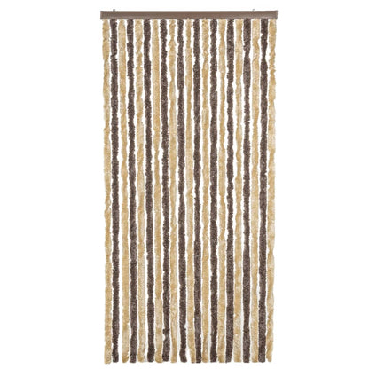 vidaXL Rideau anti-mouches marron foncé et beige 100x230 cm chenille