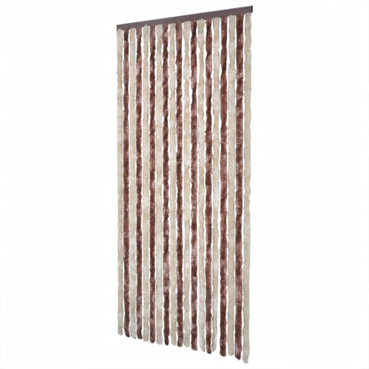 vidaXL Rideau anti-mouches beige et marron clair 100x230 cm chenille