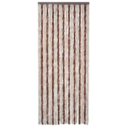 vidaXL Rideau anti-mouches beige et marron clair 100x230 cm chenille