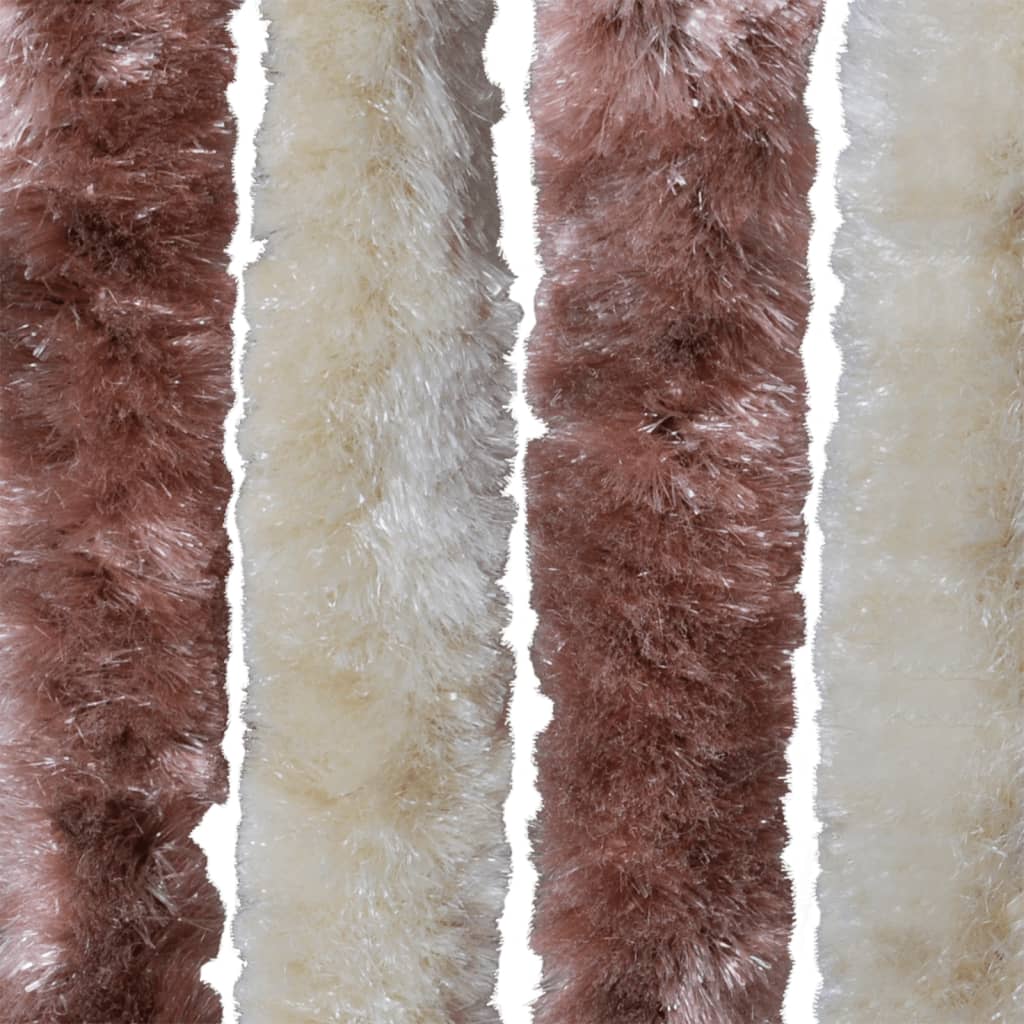 vidaXL Rideau anti-mouches beige et marron clair 100x230 cm chenille