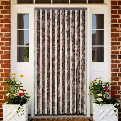 vidaXL Rideau anti-mouches beige et marron clair 100x230 cm chenille