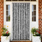 vidaXL Rideau anti-mouches gris et blanc 100x200 cm chenille