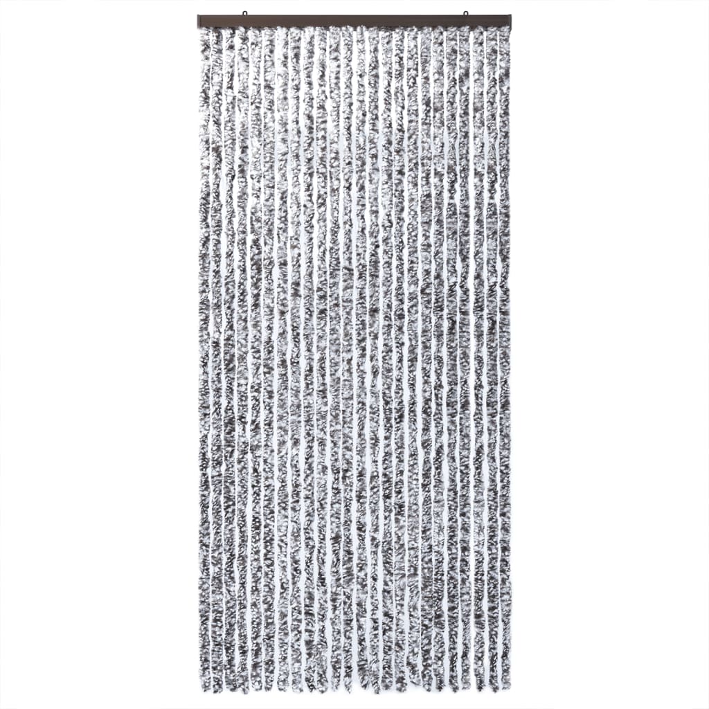 vidaXL Rideau anti-mouches marron et beige 100x200 cm chenille