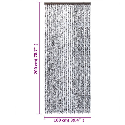 vidaXL Rideau anti-mouches marron et beige 100x200 cm chenille