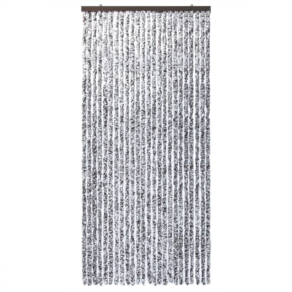 vidaXL Rideau anti-mouches marron et beige 100x230 cm chenille