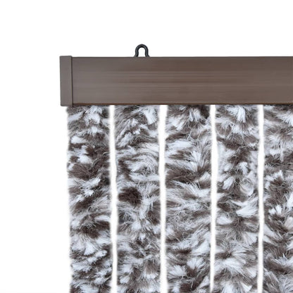 vidaXL Rideau anti-mouches marron et beige 100x230 cm chenille