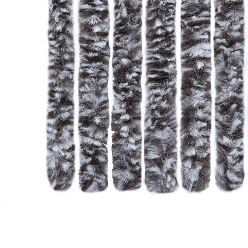 vidaXL Rideau anti-mouches marron et beige 100x230 cm chenille