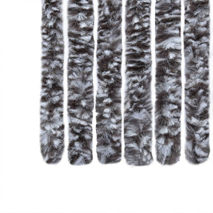 vidaXL Rideau anti-mouches marron et beige 100x230 cm chenille