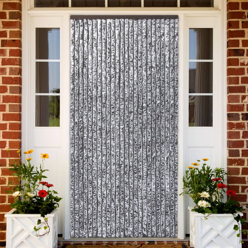 vidaXL Rideau anti-mouches marron et beige 100x230 cm chenille