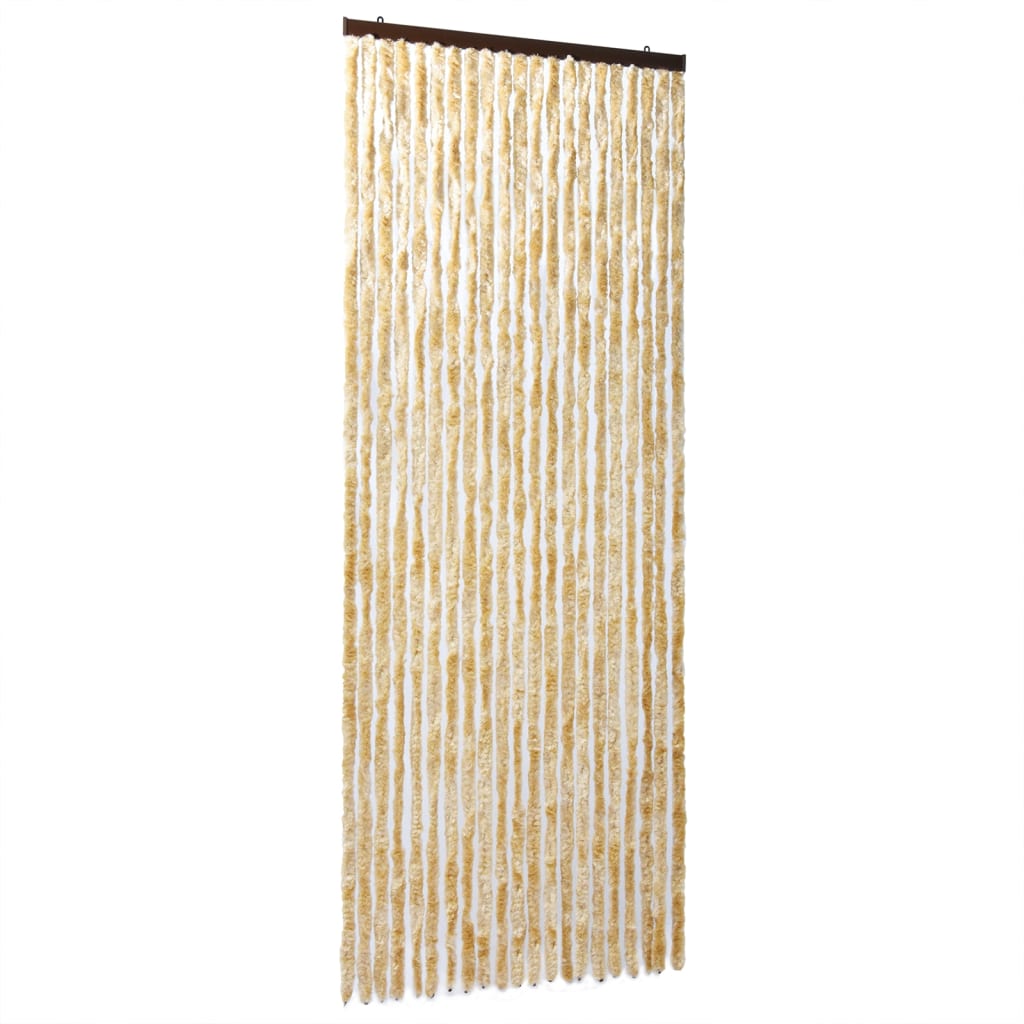 vidaXL Rideau anti-mouches beige 100x200 cm chenille