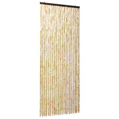 vidaXL Rideau anti-mouches beige 100x200 cm chenille