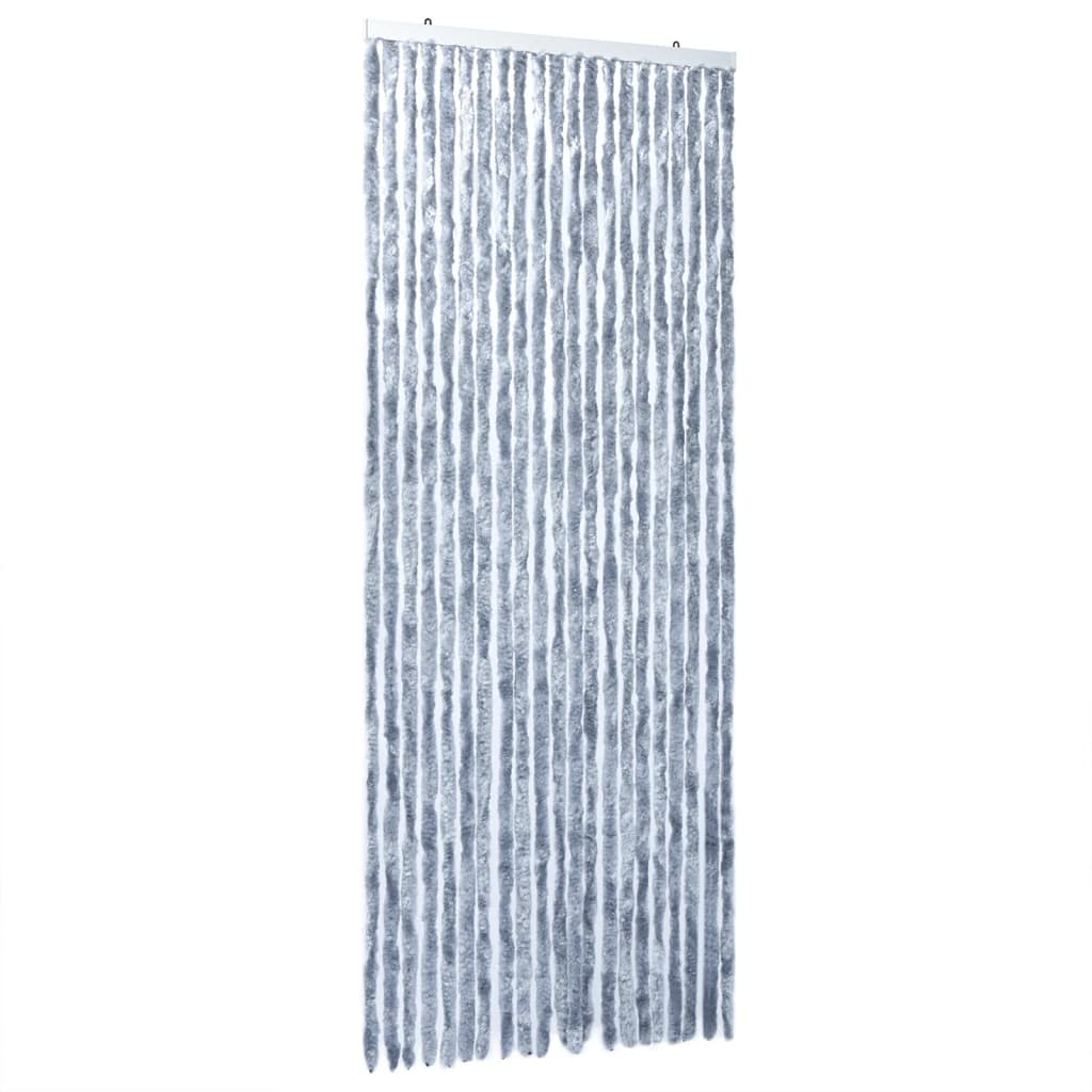 vidaXL Rideau anti-mouches argenté 100x230 cm chenille