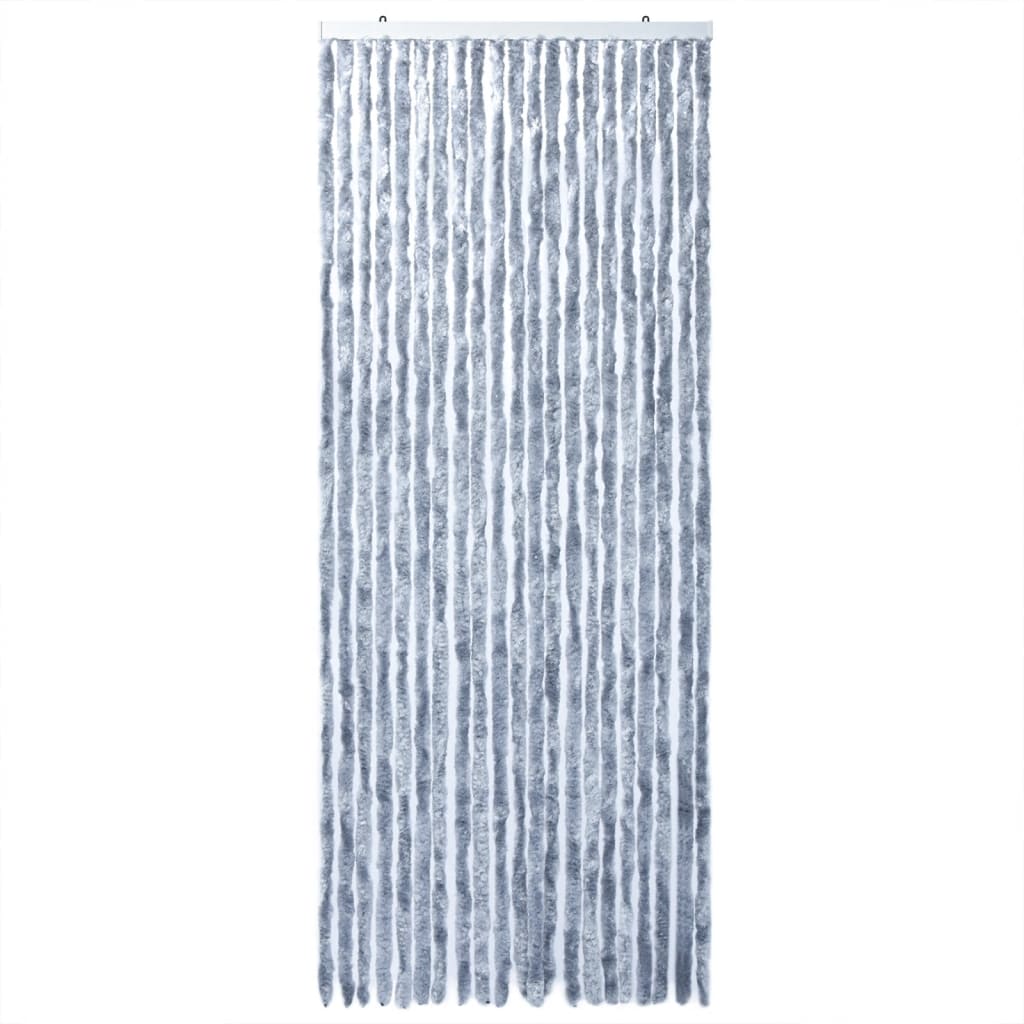 vidaXL Rideau anti-mouches argenté 100x230 cm chenille