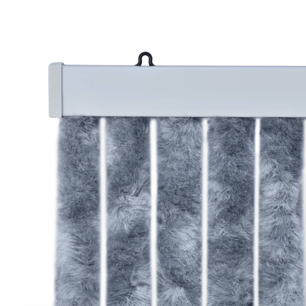 vidaXL Rideau anti-mouches argenté 100x230 cm chenille