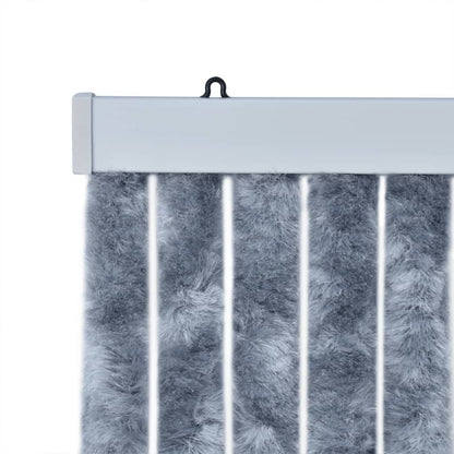 vidaXL Rideau anti-mouches argenté 100x230 cm chenille