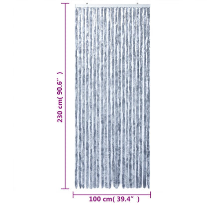 vidaXL Rideau anti-mouches argenté 100x230 cm chenille