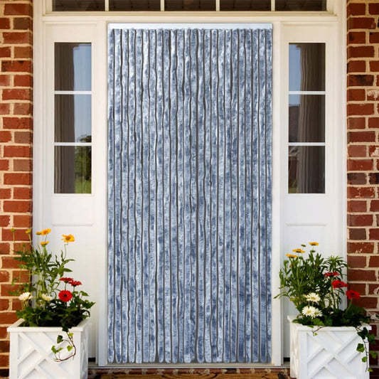 vidaXL Rideau anti-mouches argenté 100x230 cm chenille
