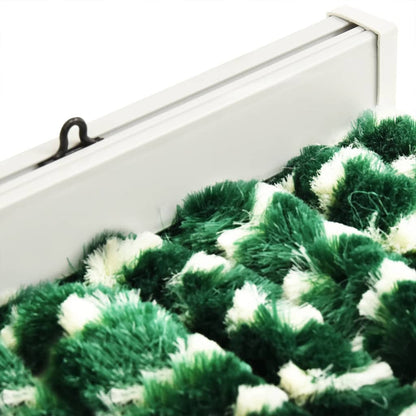 vidaXL Rideau anti-mouches vert et blanc 90x200 cm chenille